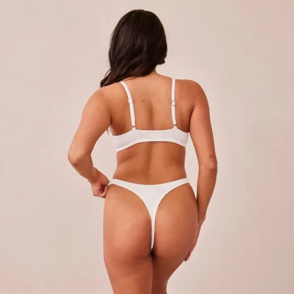 Lounge Underwear Ribbed Triangle Soutien-Gorge - Blanc Shop