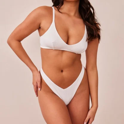 Lounge Underwear Ribbed Triangle Soutien-Gorge - Blanc Shop