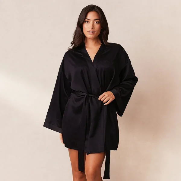 Lounge Underwear Robe de Chambre Signature Satin - Noir Best