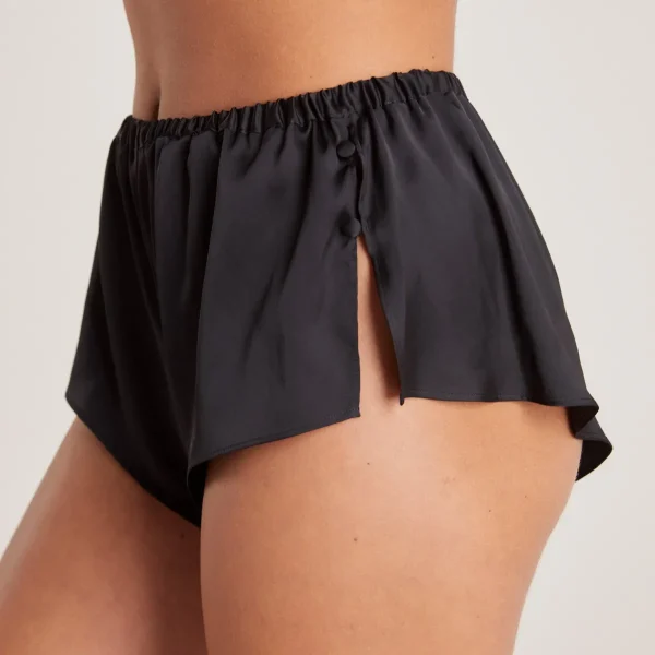 Lounge Underwear Short de Pyjama Mini Satiné - Noir Hot