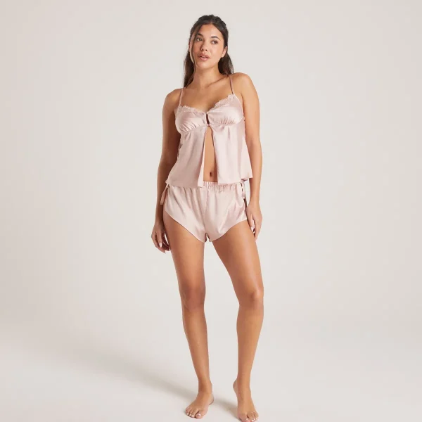 Lounge Underwear Short de Pyjama Mini Satiné - Rose Clair Store