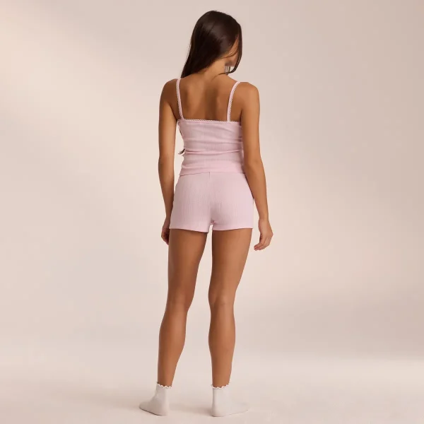 Lounge Underwear Short de Pyjama Pointelle - Rose New