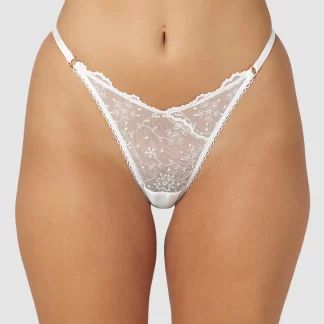 Lounge Underwear Slinky Culotte Ouverte à l’Arrière - Blanc Fashion