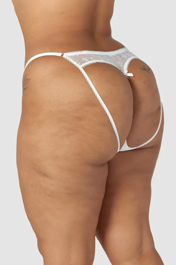 Lounge Underwear Slinky Culotte Ouverte à l’Arrière - Blanc Fashion