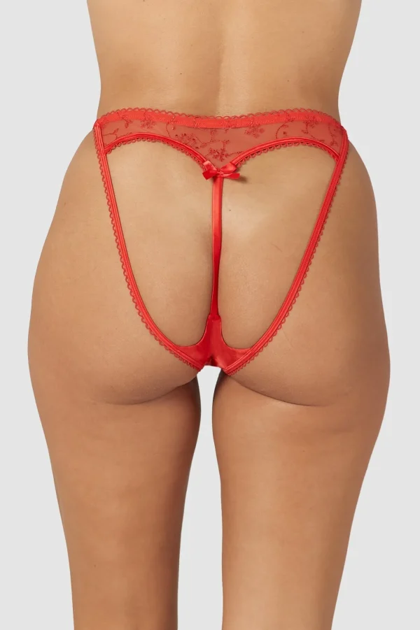 Lounge Underwear Slinky Culotte Ouverte à l’Arrière - Rouge Online