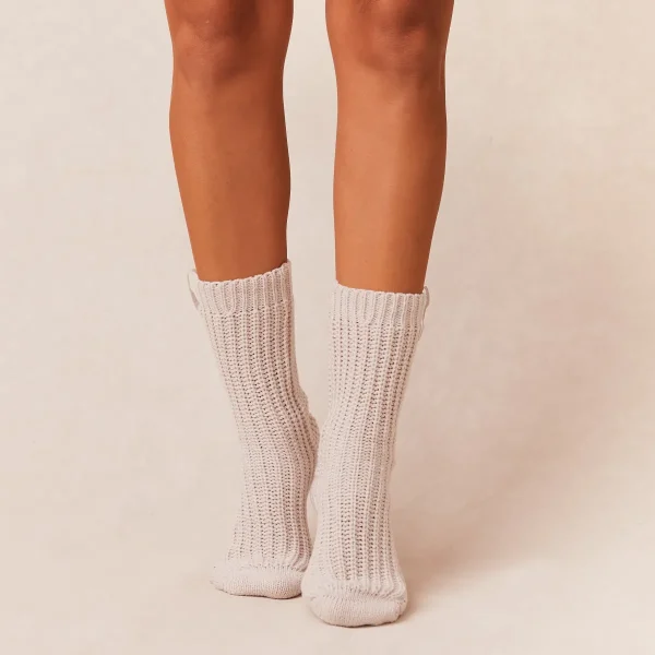 Lounge Underwear Snooze Chaussettes Tricotées - Créme Sale