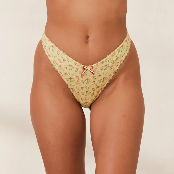 Lounge Underwear Sweet G-string - Citron Fleuri Best Sale