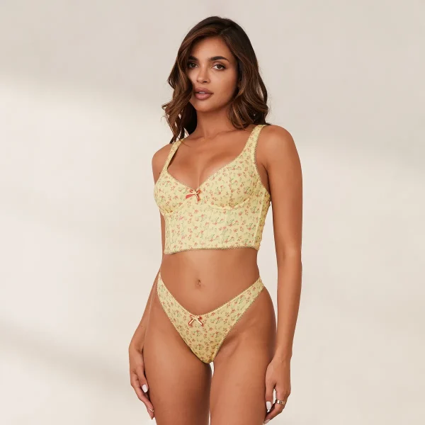 Lounge Underwear Sweet Longline Soutien-Gorge - Citron Fleuri Fashion