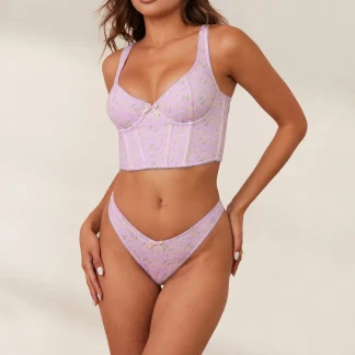 Lounge Underwear Sweet Longline Soutien-Gorge - Lilas Fleuri Store