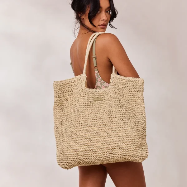 Lounge Underwear Tote Bag en paille - Sable Online