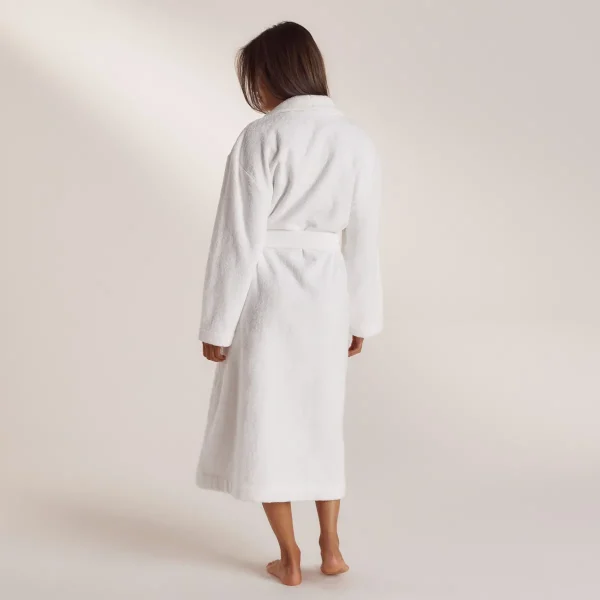 Lounge Underwear Towelling Dressing Gown - White Blanc Flash Sale