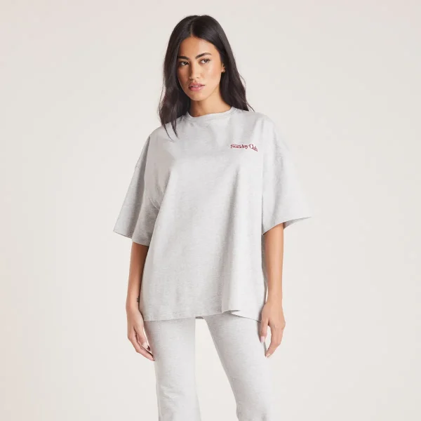 Lounge Underwear T-Shirt Boxy - Gris Chiné Discount