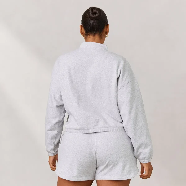 Lounge Underwear Varsity Pull avec Quart de Zip - Gris Givré Best Sale